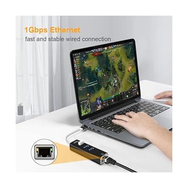Adaptador USB a Ethernet CableCreation USB 3.0 Hub de 3_4