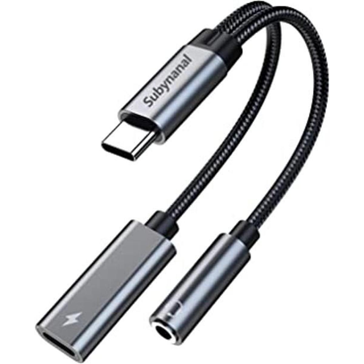Adaptador de auriculares y cargador USB C a 0.138 in