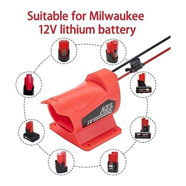 Adaptador de batería compatible con Milwaukee de 12 V con_2