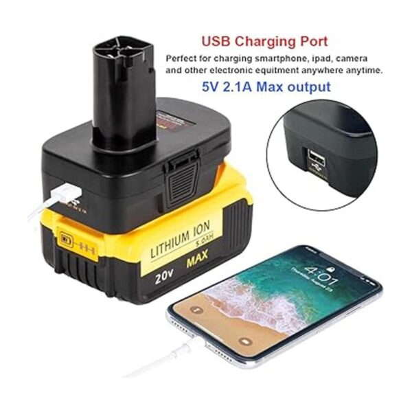 Adaptador de batería USB para herramientas inalámbricas