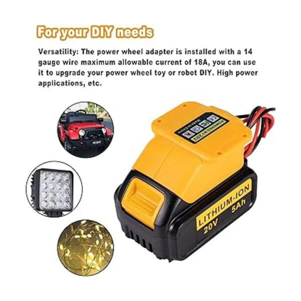 Adaptador de batería para Dewalt de 20 V conector de