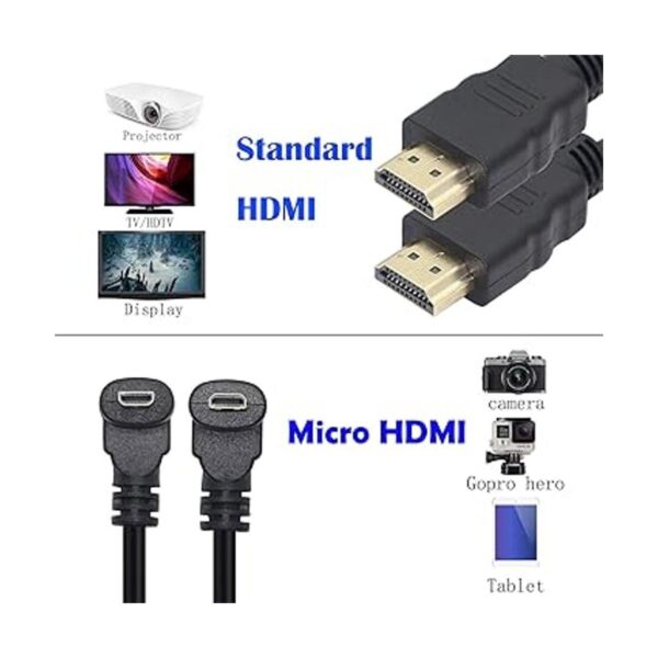 Adaptador de cable micro HDMI a HDMI de 19.7 in ángulo de_4