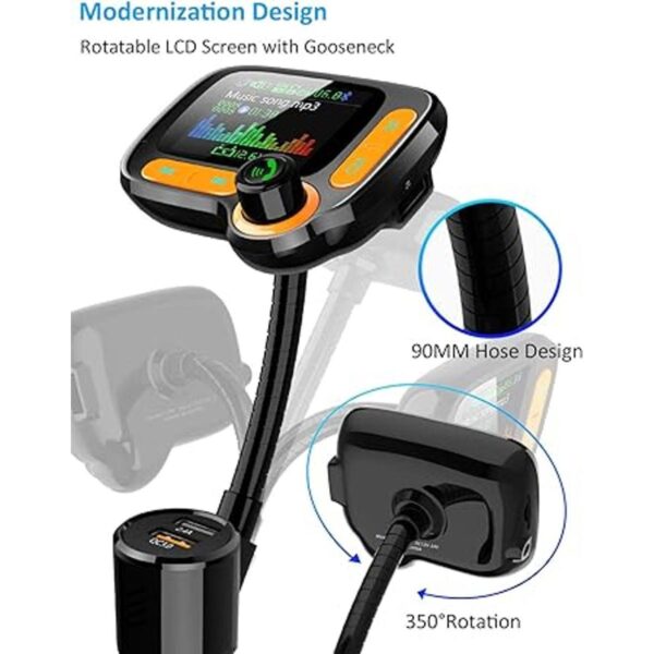 Adaptador de coche transmisor FM Bluetooth compatible con_5