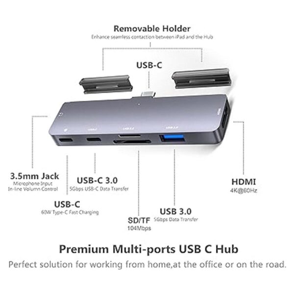 Adaptador de concentrador USB C para iPad Pro 11 12.9 2022_2