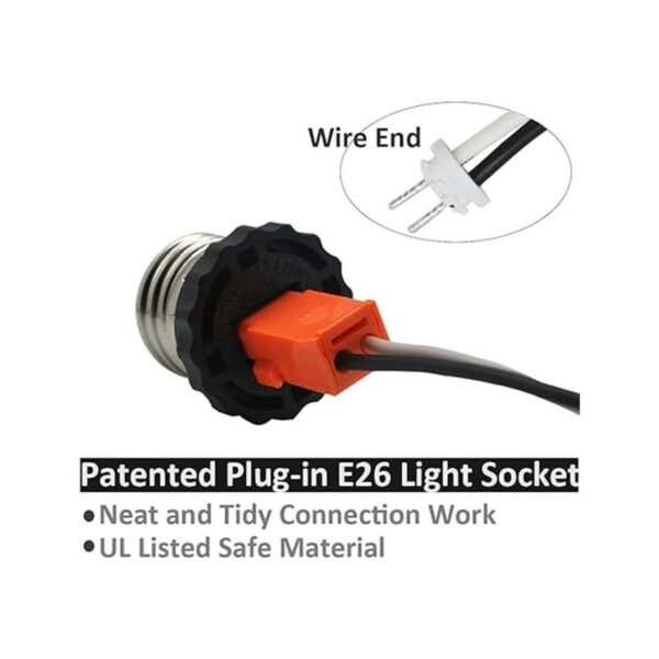 Adaptador de enchufe E26 conector de rosca con conectores_3