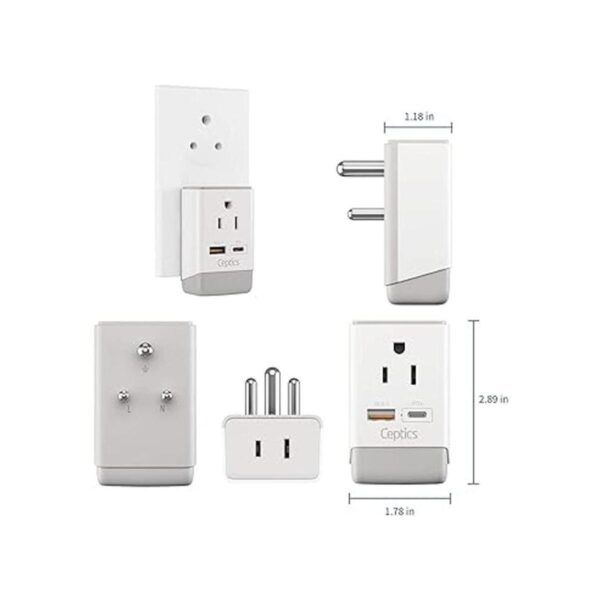 Adaptador de enchufe de alimentación India Maldivas Travel_4