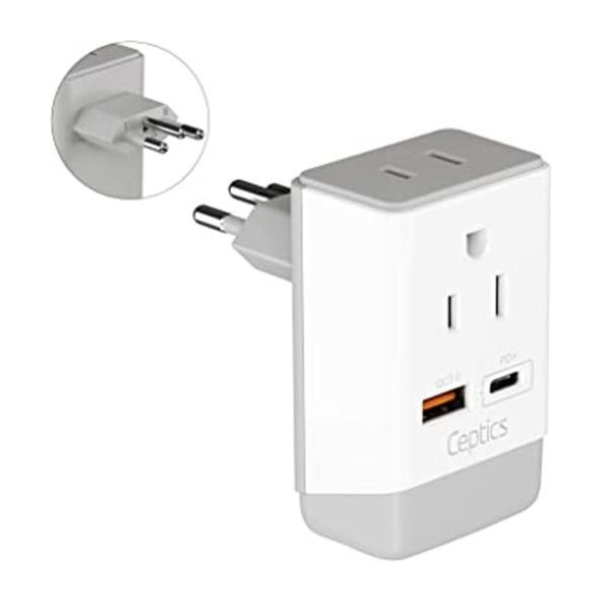 Adaptador de enchufe de alimentación Brasil Rio Travel QC