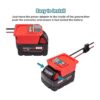 Adaptador de rueda de alimentación para batería Milwaukee