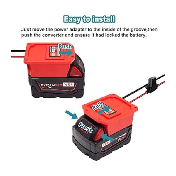 Adaptador de rueda de alimentación para batería Milwaukee