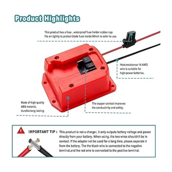 Adaptador de rueda de alimentación para batería Milwaukee