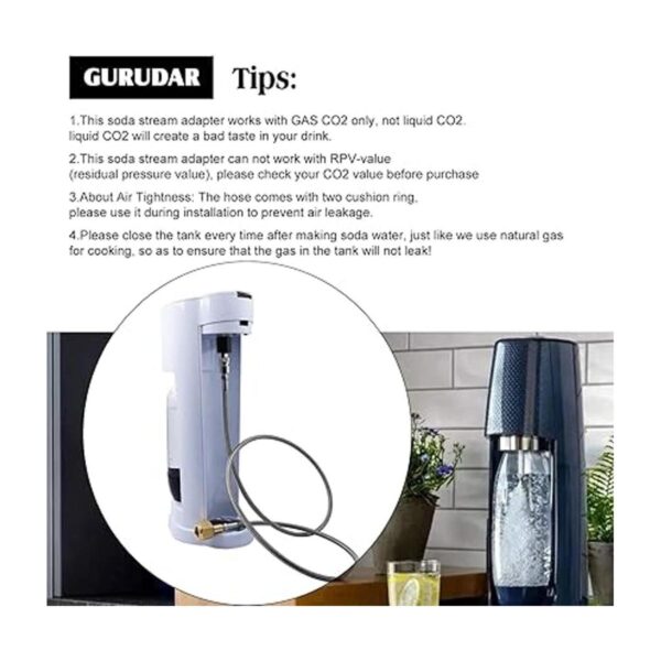 Adaptador de recambio de cilindro de CO2 G12 con manguera_6