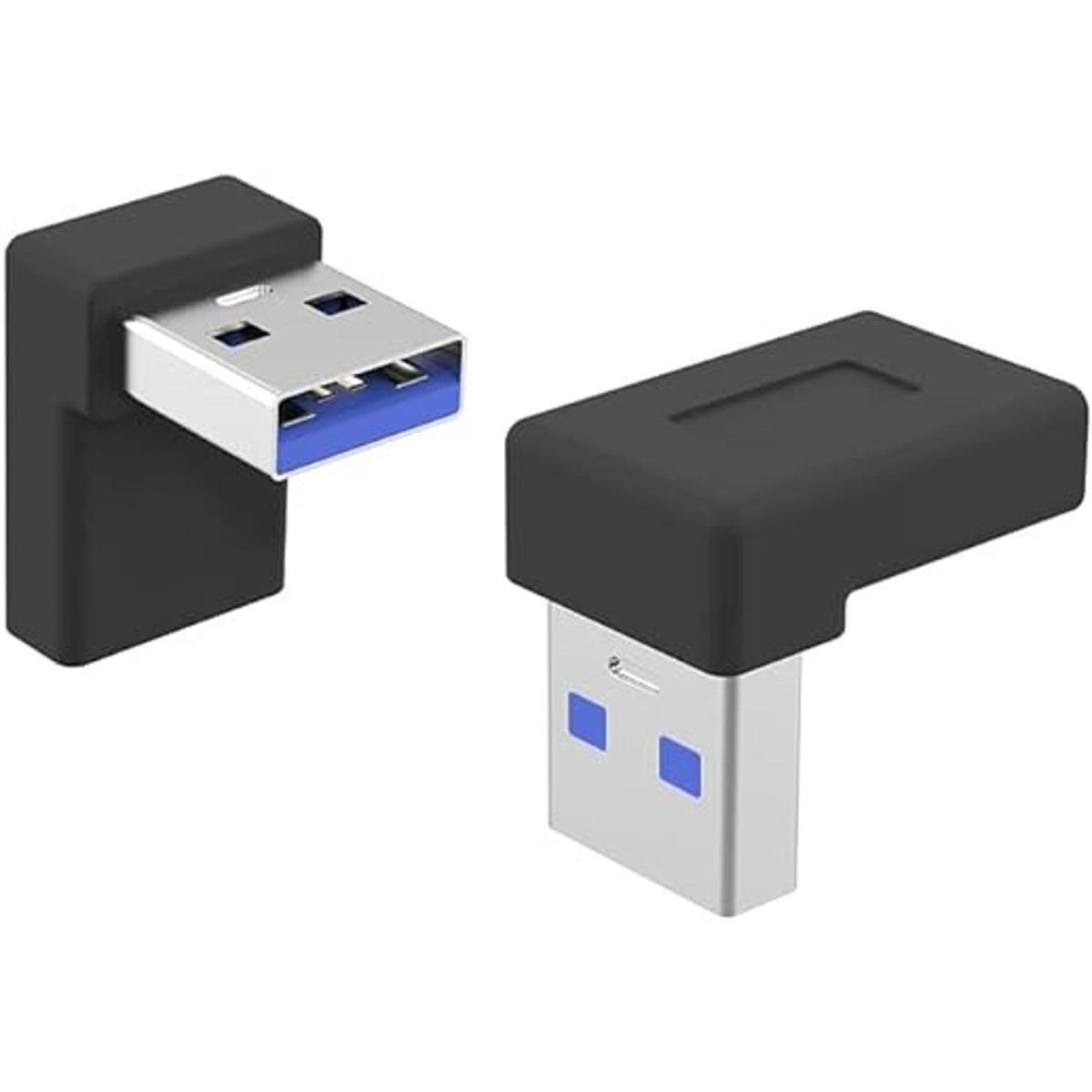 Adaptador de ángulo recto USB A macho a USB C hembra