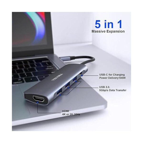 Adaptador multipuerto USB C Hub VKUSRA USB C 5 en 1 con_2