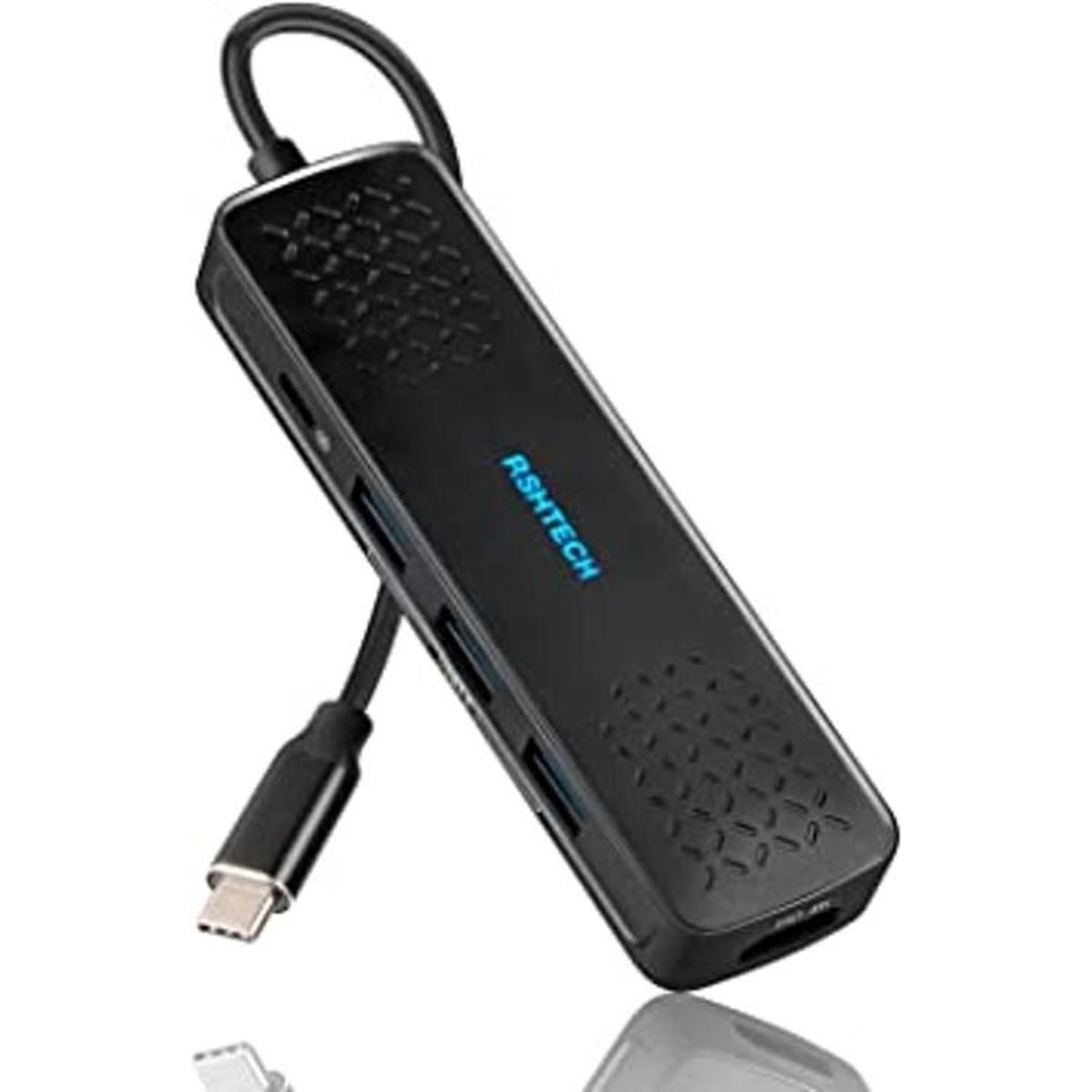 Adaptador multipuerto USB C RSHTECH 6 en 1 USB C Dongle