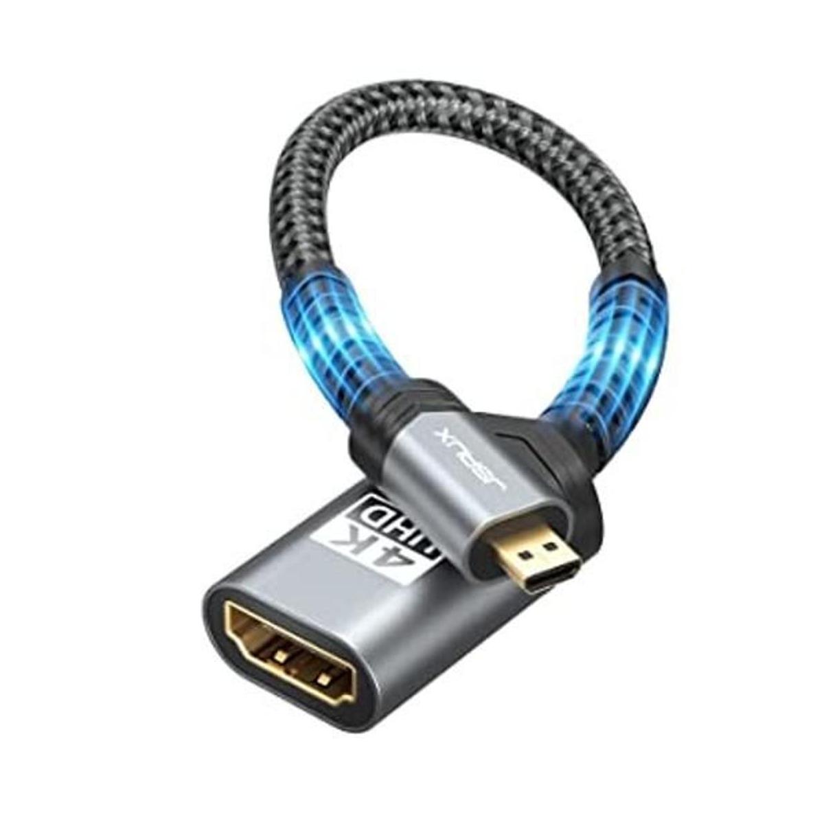 Adaptador micro HDMI a HDMI JSAUX Micro HDMI macho a HDMI
