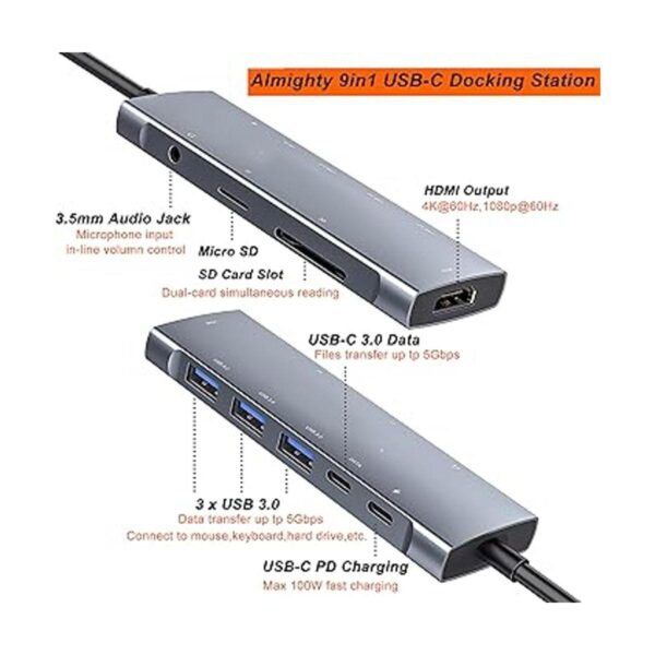 Adaptador multipuerto USB C Hub para iPad Pro MacBook Pro_2