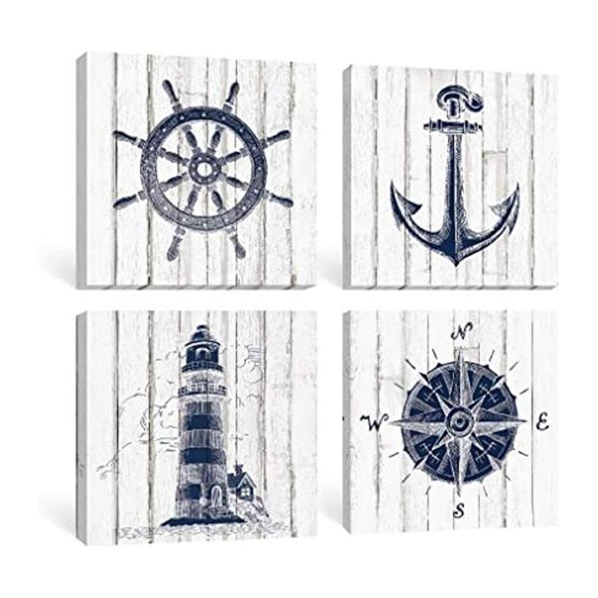 Adecuado Arte de pared náutico para la playa decoración
