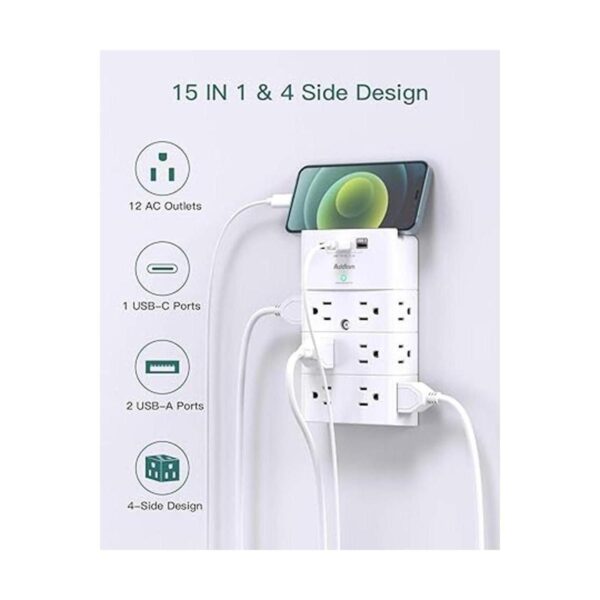Addtam Toma de corriente múltiple para montaje de pared_2