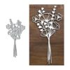 Adies Hojas de metal con diseño de flores frescas hojas_1