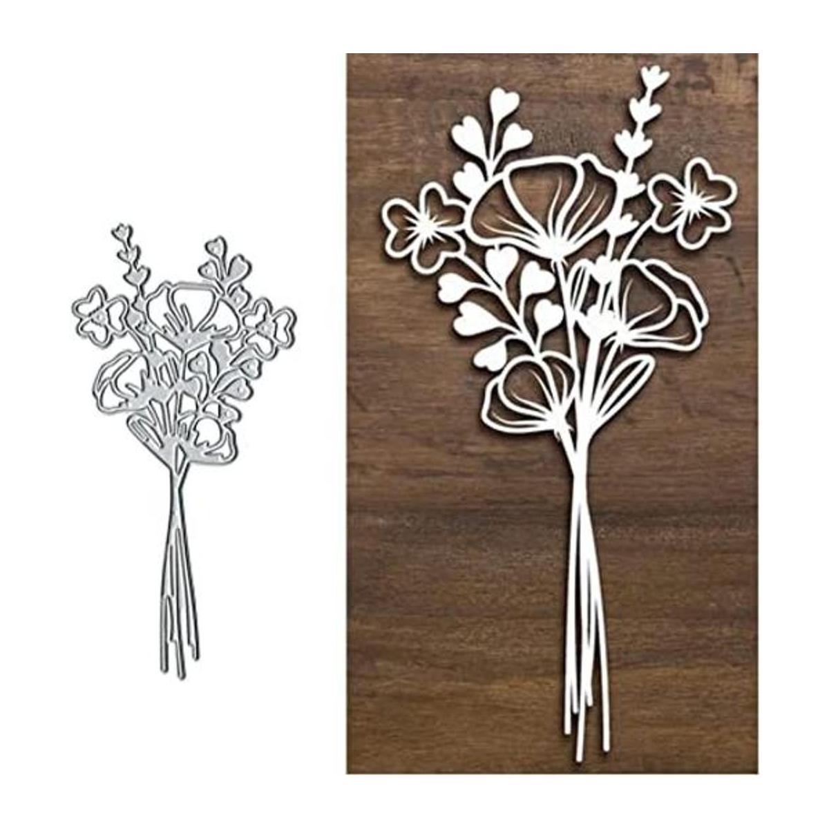 Adies Hojas de metal con diseño de flores frescas hojas