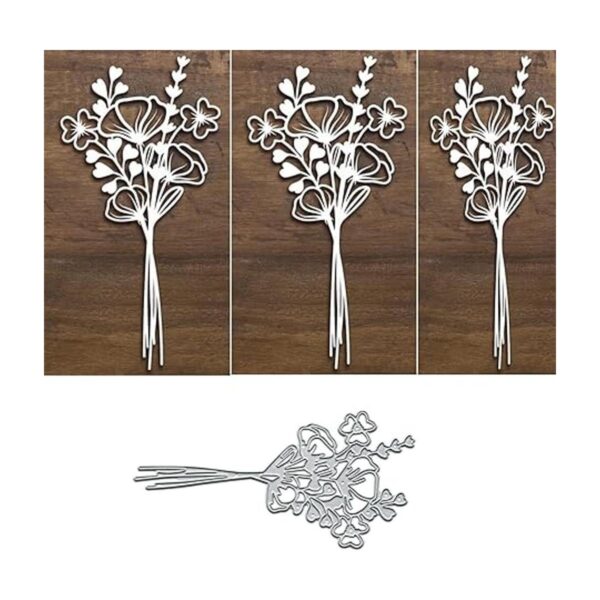 Adies Hojas de metal con diseño de flores frescas hojas_5