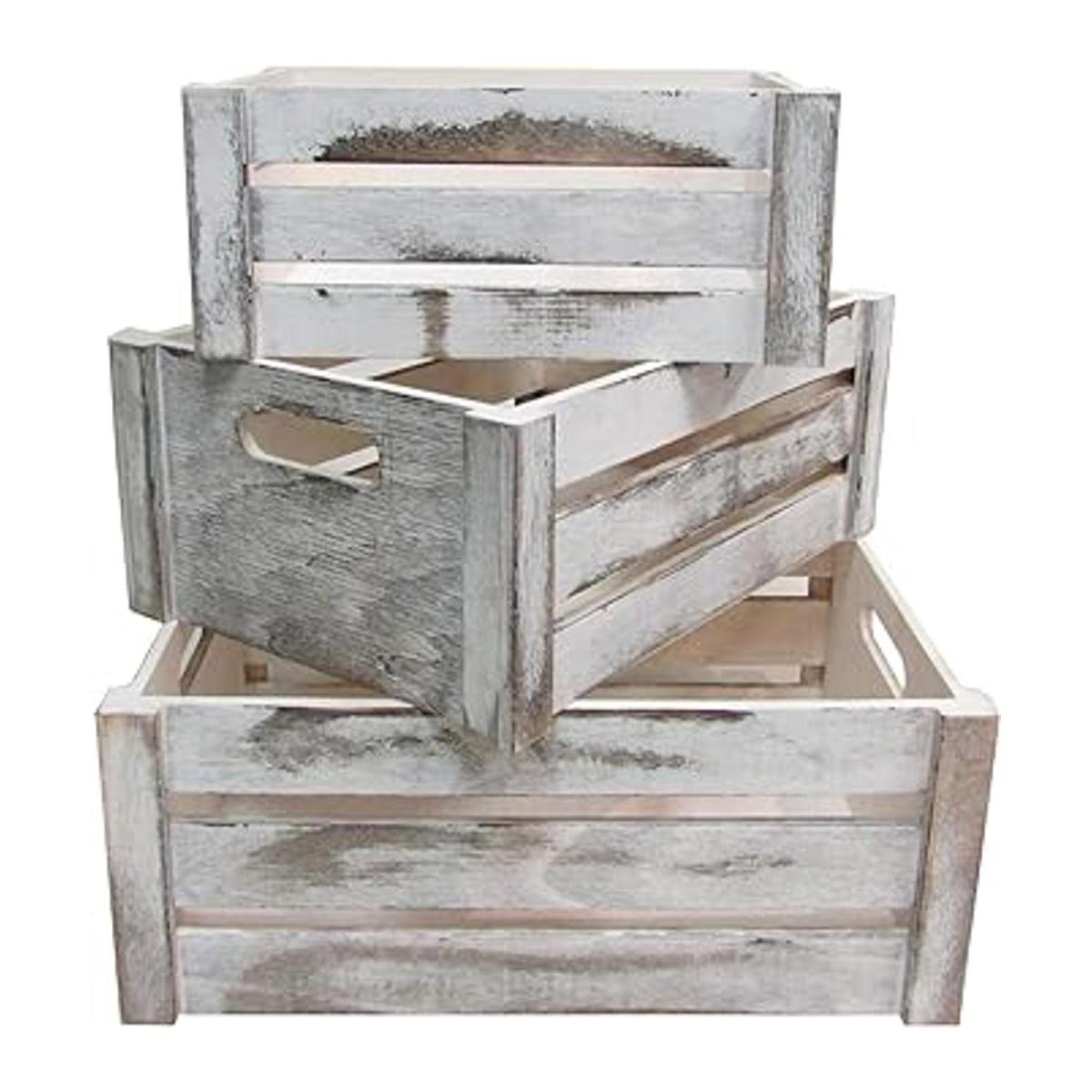 Admired By Nature Juego de 3 cajas de madera decorativas
