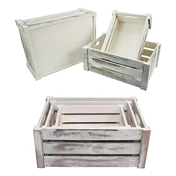 Admired By Nature Juego de 3 cajas de madera decorativas_3