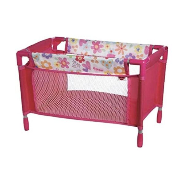Adora Muñeca de bebé cuna diseño floral rosa con bolsa_1