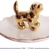 Adorable soporte de anillos de porcelana de lujo bandeja