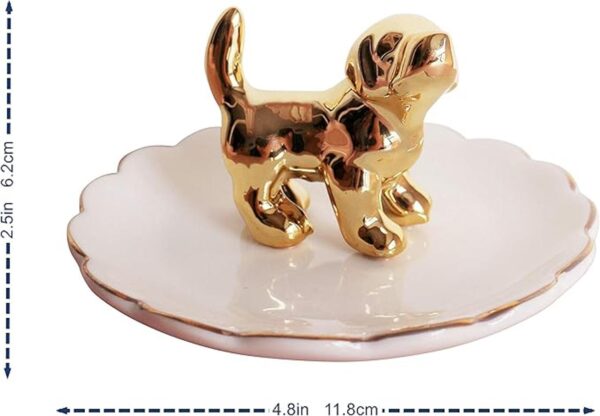 Adorable soporte de anillos de porcelana de lujo bandeja