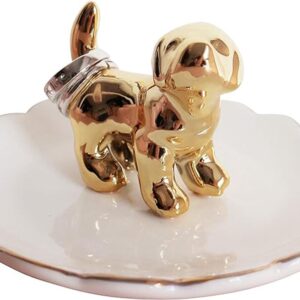Adorable soporte de anillos de porcelana de lujo bandeja