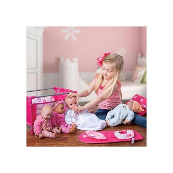 Adora Muñeca de bebé cuna diseño floral rosa con bolsa_2