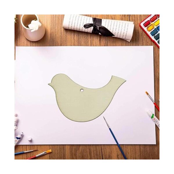 Adornos colgantes de madera en forma de pájaro con agujero
