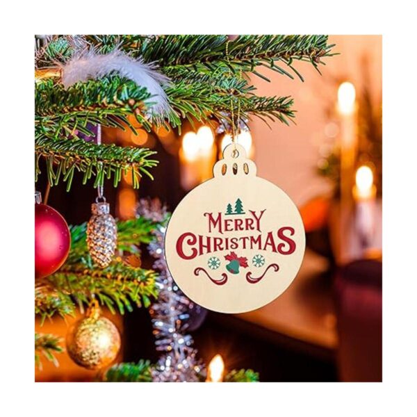 Adornos de Navidad de madera de tamaño grande de 7