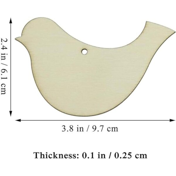 Adornos colgantes de madera en forma de pájaro con agujero