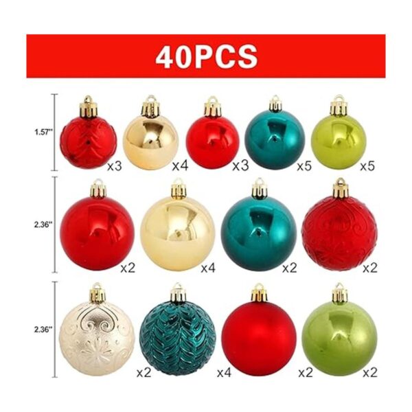 Adornos para árbol de Navidad juego de 40 adornos de bola_2