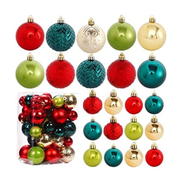Adornos para árbol de Navidad juego de 40 adornos de bola_1