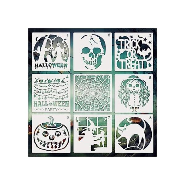 Adurself Plantillas de Halloween de 7.8 x 7.8 pulgadas 9