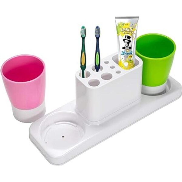 Aebeky Soporte para cepillo de dientes de baño con tazas