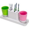 Aebeky Soporte para cepillo de dientes de baño con tazas