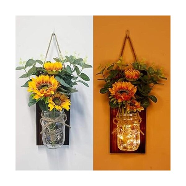 AerWo Juego de 2 apliques de girasol para decoración de_4