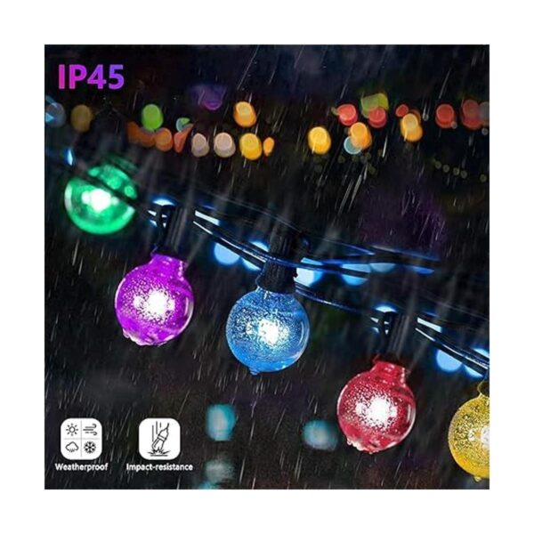 Afirst Cadena de luces multicolor para exteriores de 25_3