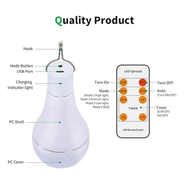 Afoskce Paquete de 4 bombillas LED portátiles de_2