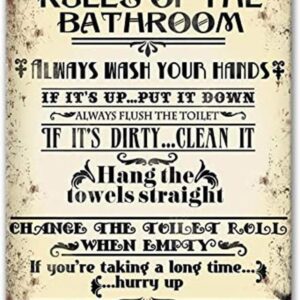 Agedsign Letrero de baño con reglas de baño decoración