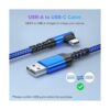 Agtray Paquete de 5 cables USB C de 10 pies de largo de 90_2