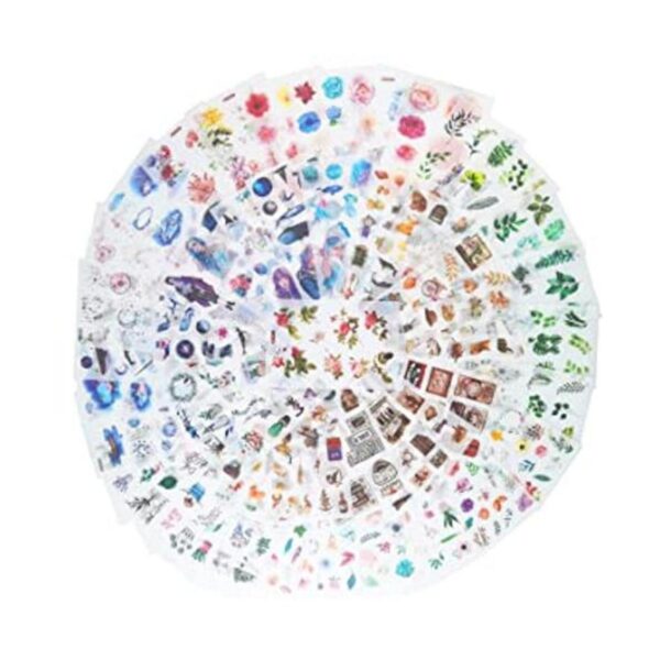 Agwut Juego de 48 hojas de calcomanías de papel Washi para_1