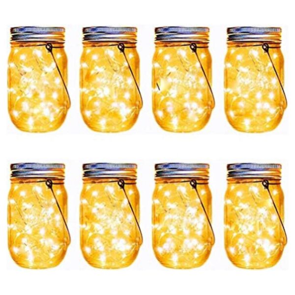 Aikeve Juego de 8 luces solares para tarro de masón 30_1