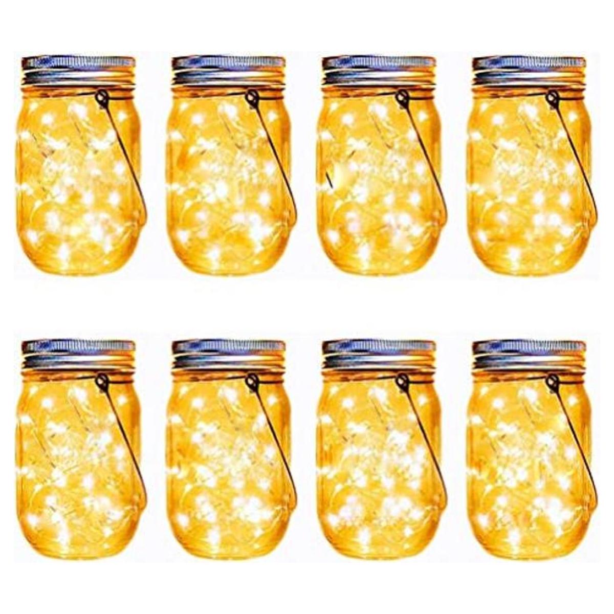 Aikeve Juego de 8 luces solares para tarro de masón 30