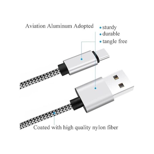Ailun Paquete de 3 cables USB tipo C de 6 pies cables de_2