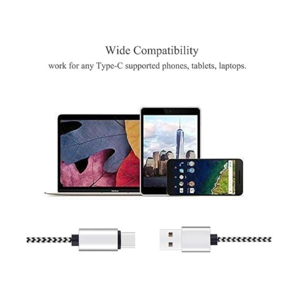 Ailun Paquete de 3 cables USB tipo C de 6 pies cables de_5
